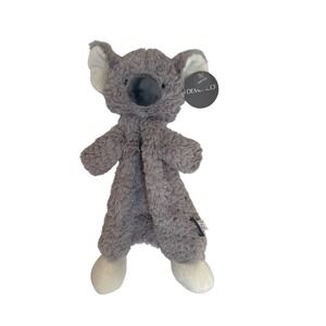 Demdaco Koala Rattle Lovey Plush Security Blanket Gray Cream Infant Soft Toy NEW